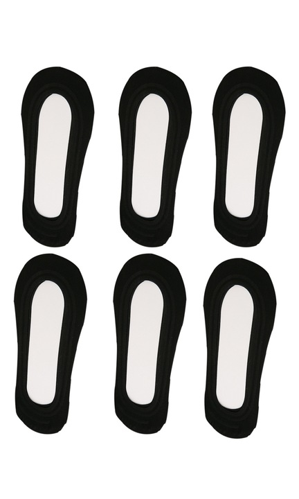 Női zokni, SIBINTA, 6 pár, Egy méret mindenkinek, Láthatatlan rövid, Talp típus, 360°-os csúszásgátló kialakítás, Légáteresztő, Izzadságelnyelő, Nagy rugalmasság, Deformációálló, Nylon/Spandex/Pamut, Fekete