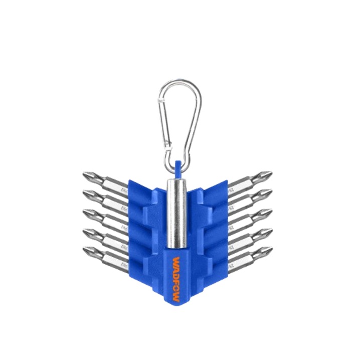 Set biti PH2 cu adaptor Wadfow, Cr-V, 11 piese