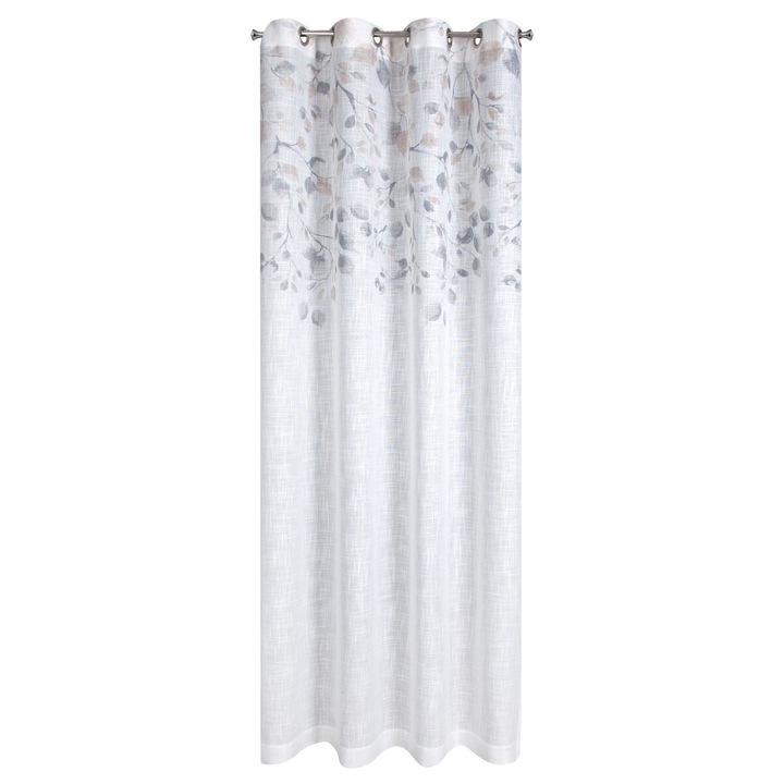 Perdea ANA Eurofirany 140 x 250 cm alb cu fir stralucitor inele