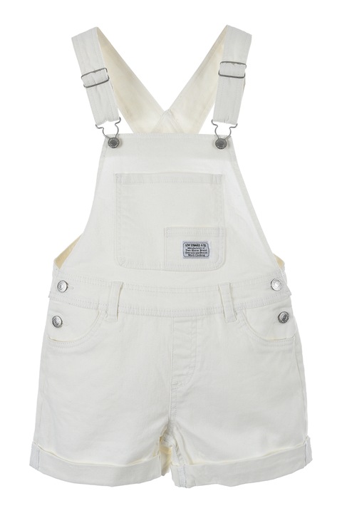 Levi's, Salopeta de denim cu bretele ajustabile, Alb