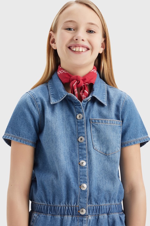 Levi's, Koptatott hatású rövid farmer overall, Kék