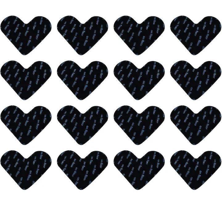 Set 16 petice adezive pentru covor, Autoadezive, Reutilizabile, Negru