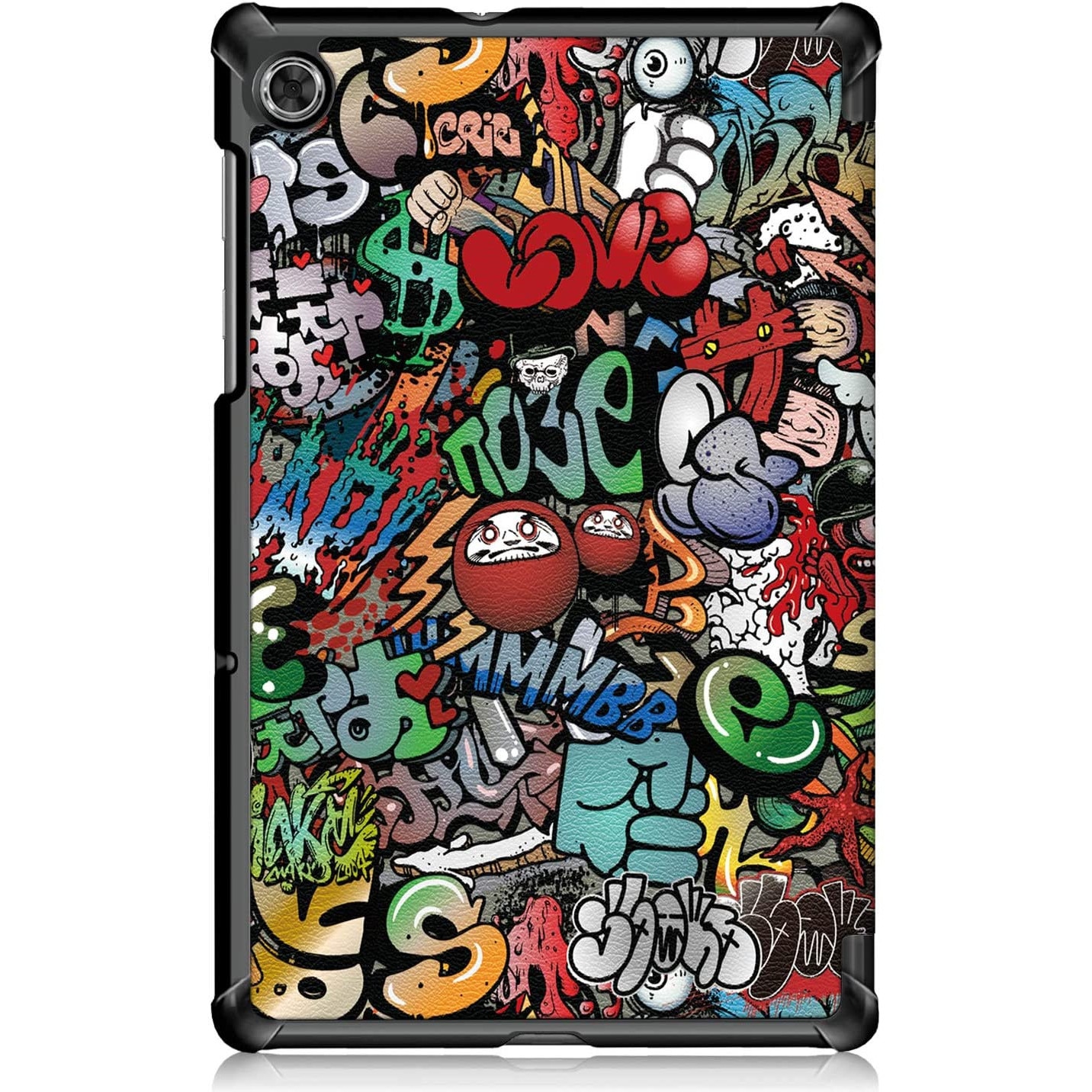 Husa pentru Samsung Galaxy Tab A9 8.7 inch UltraSlim de tip stand, cu functie sleep/wake-up, Sigloo, Graffity