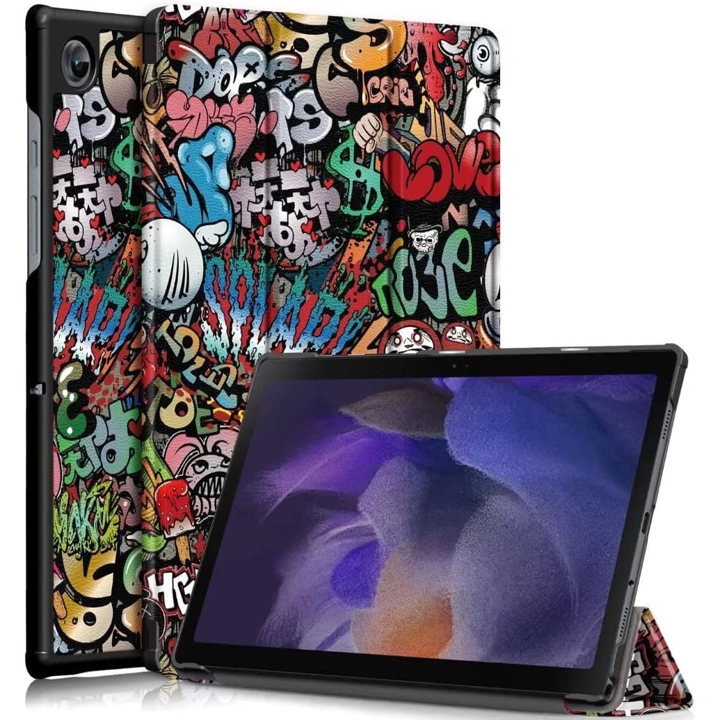 Husa pentru Samsung Galaxy Tab A9 8.7 inch UltraSlim de tip stand, cu functie sleep/wake-up, Sigloo, Graffity