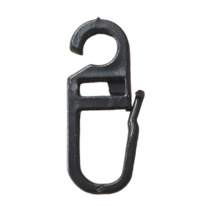 Set 50 carlige din plastic cu cap mic pentru inelele din metal, Negru