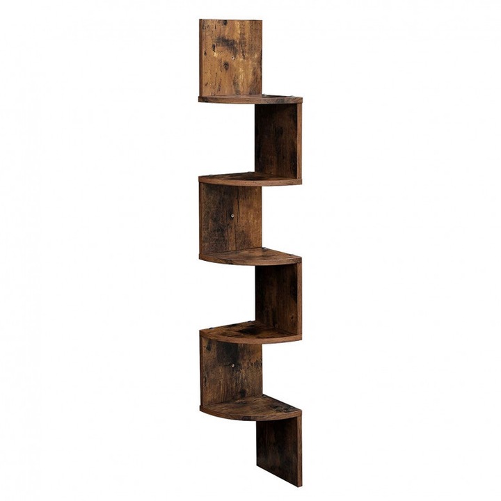 Biblioteca Vasagle, Model Shelby, 20x20x127, 5 cm, Maro Rustic