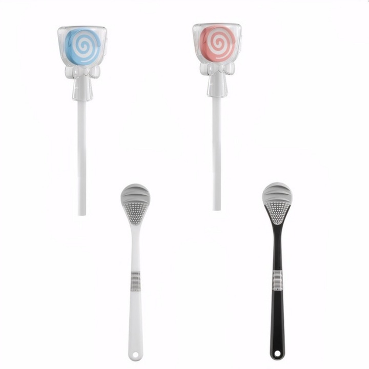 KINGTRONG 100% BPA mentes szilikon nyelvtisztító készlet felnőtteknek és gyerekeknek, 4 darab, rossz lehelet eltávolítása