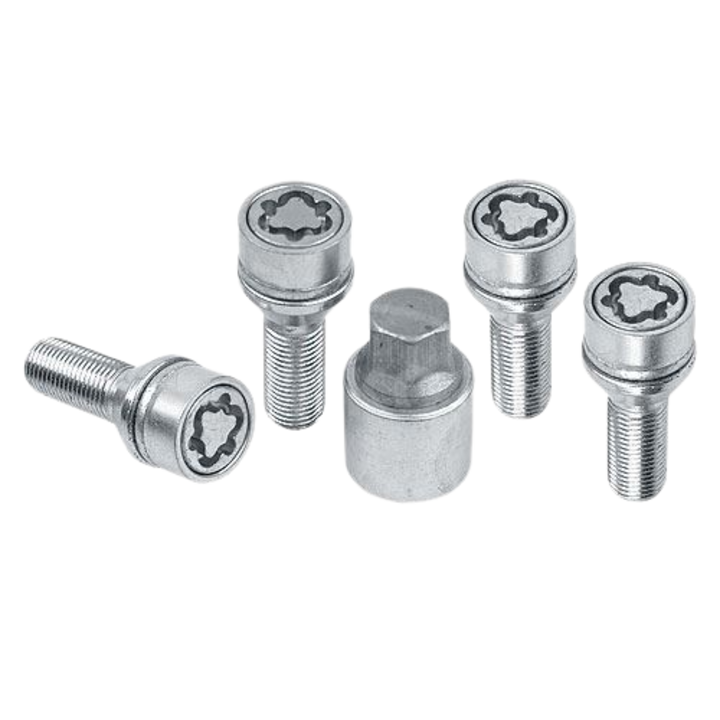 Set suruburi antifurt roti SICUSTAR, M12 x 1.25 x 44, hexagon, dimensiune cheie 17, otel zincat