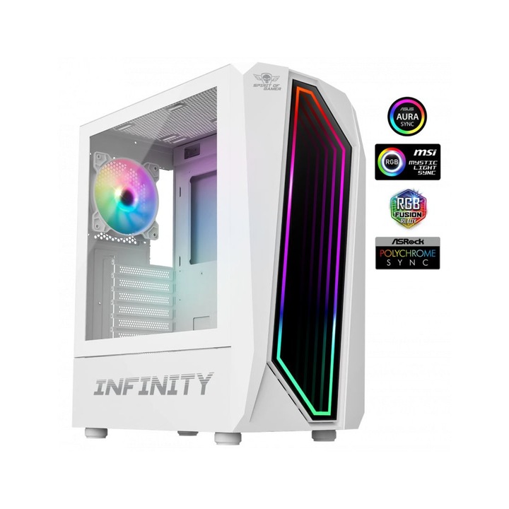 Spirit Of Gamer Intinity Dark Tempered Glass White, 239598, Ház