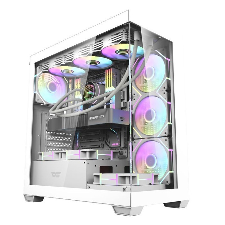 Компютърна кутия DarkFlash DS900 Aquarium Tempered Glass White, 235955