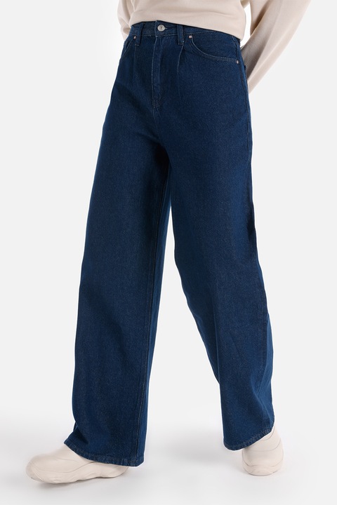 COLIN'S, Blugi cu croiala ampla si talie inalta, Bleumarin