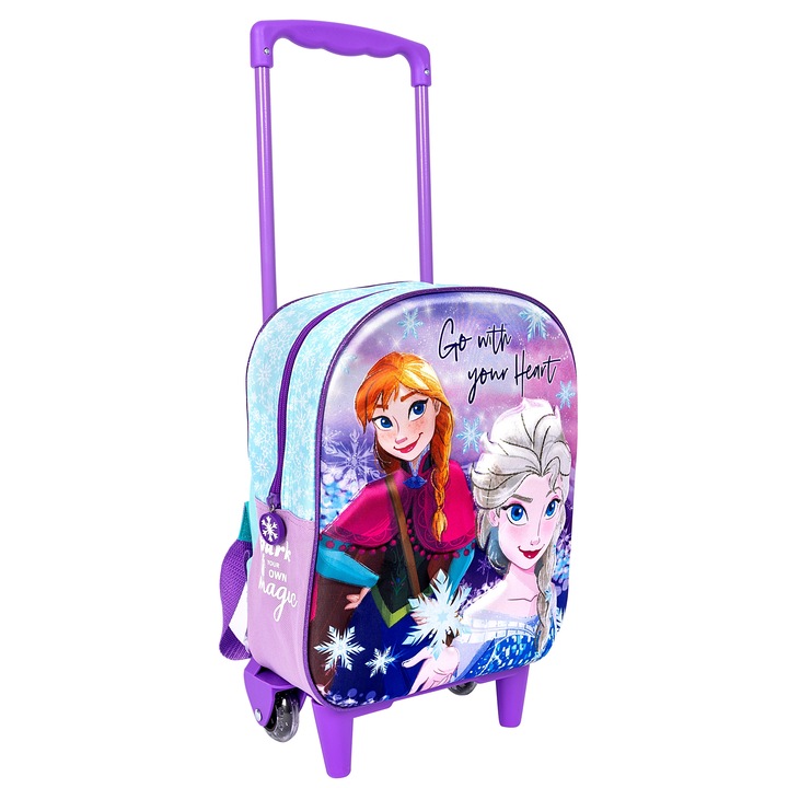 Ghiozdan Troller 3D pentru gradinita model Frozen 2, 38 x 28 x 14 cm