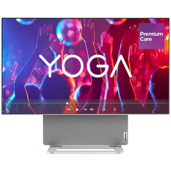 Sistem All-in-One Lenovo Yoga AIO 7 27APH8 cu procesor AMD Ryzen 7 8845HS pana la 5.1 GHz, 27", QHD, IPS, 32GB LPDDR5x, 1TB SSD M.2 2280 PCIe 4.0x4 NVMe, AMD Radeon 780M Graphics, Windows 11 Home, Cloud Grey, 3Y Premium Care