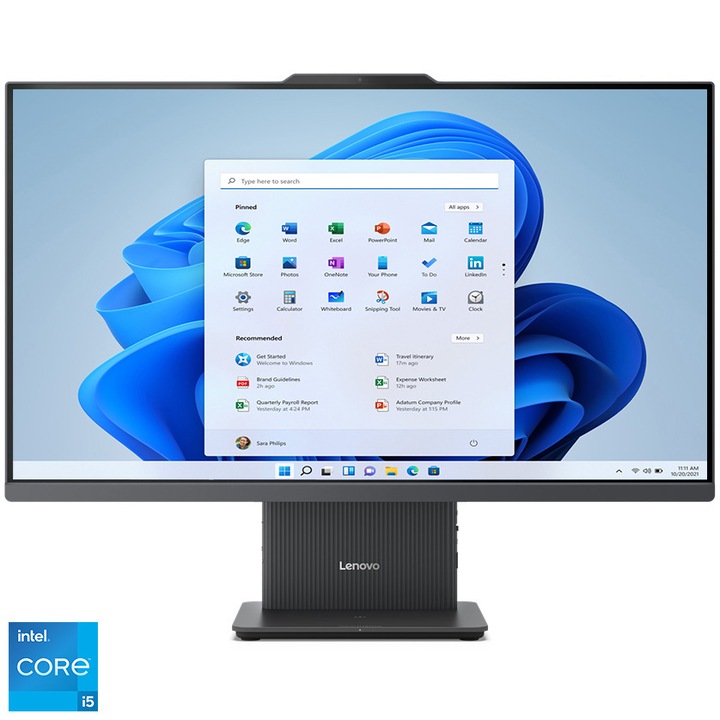 Настолен компютър All-in-One Lenovo IdeaCentre 27IRH9, Intel® Core™ i5-13420H, 27", Full HD, IPS, 16GB DDR5, 1TB SSD M.2 2280 PCIe 4.0x4 NVMe, Intel® UHD Graphics, Windows 11 Home, Luna Gray