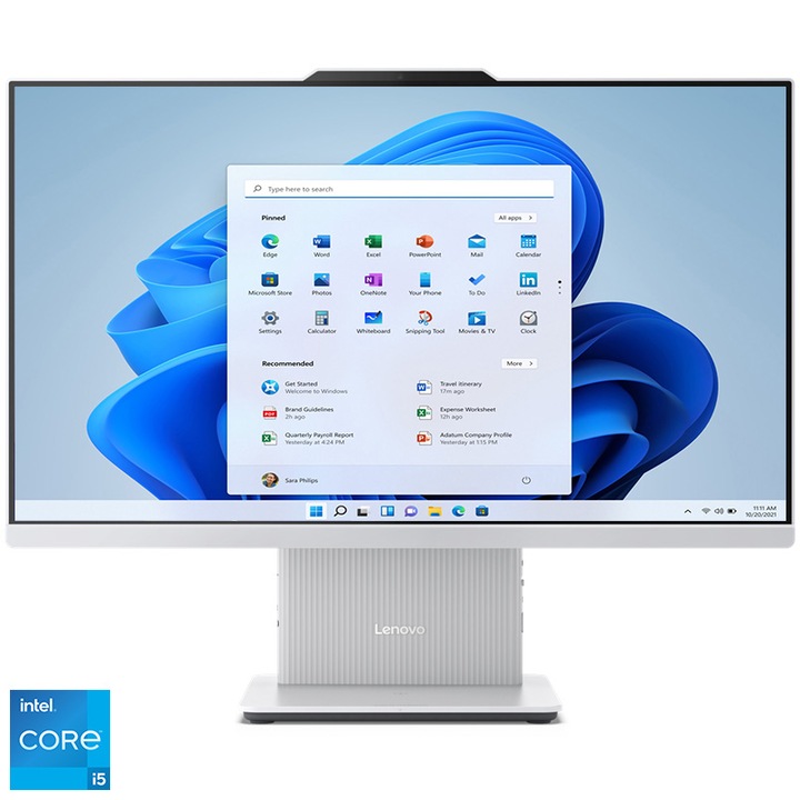 Настолен компютър Lenovo IdeaCentre 24IRH9 All-in-One, Intel® Core™ i5-13420H до 4,6 GHz, 23,8", Full HD, IPS, 16GB DDR5, 512GB SSD M.2 2280 PCIe 4.0x4 NVMe, Intel® UHD Graphics, Windows 11 Home, Cloud Grey