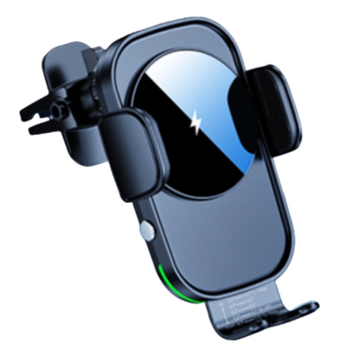 Стойка за кола за безжичен телефон, 360°Qi бързо зареждане 15 W, електромагнитен сензор, вентилационна система за захващане Съвместим с iPhone 12 13 14 Pro Max Plus Mini 11 Pro XS/XR