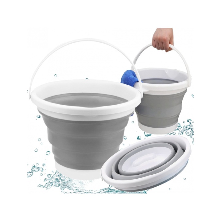 Galeata 10L, PrzydaSie.pl, plastic + silicon, gri, 33.5x6cm