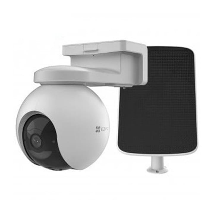 Camera supraveghere exterior Ezviz 4G cu panou solar EB8 2K, Acumulator 10400mAh, Smart IR, Type-C, Detectare miscare AI, Comunicare bidirectionala, Integrare Google Assistant si Amazon Alexa, Vedere panoramica, GPS, MicroSD 512GB, Ezviz CloudPlay