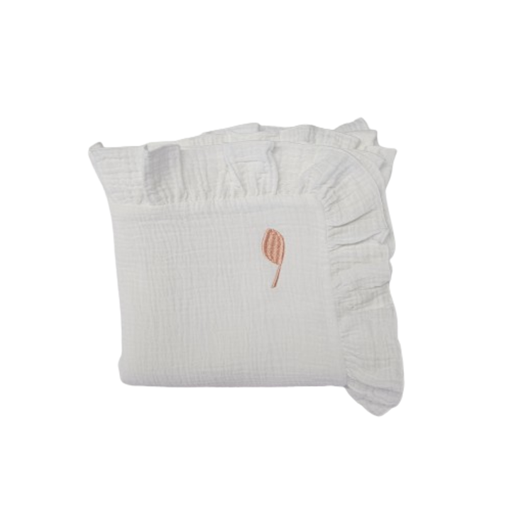 Babatakaró, muszlinból, fehér, 85x85 cm