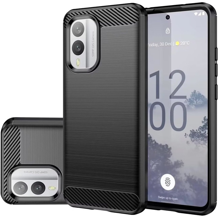 Кейс за Nokia X30 Liquid Carbon Silicone черен