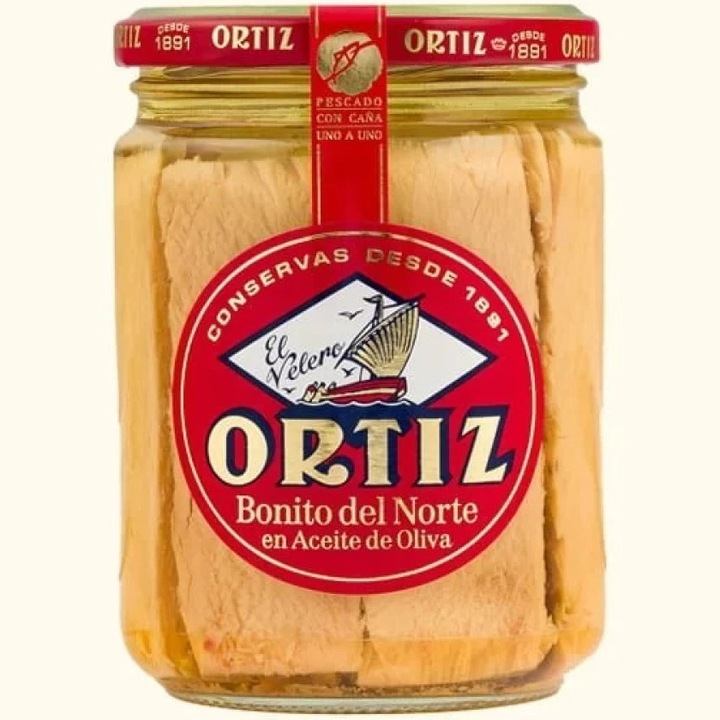 Bonito del norte ton alb in ulei de masline, Ortiz, borcan 400 g