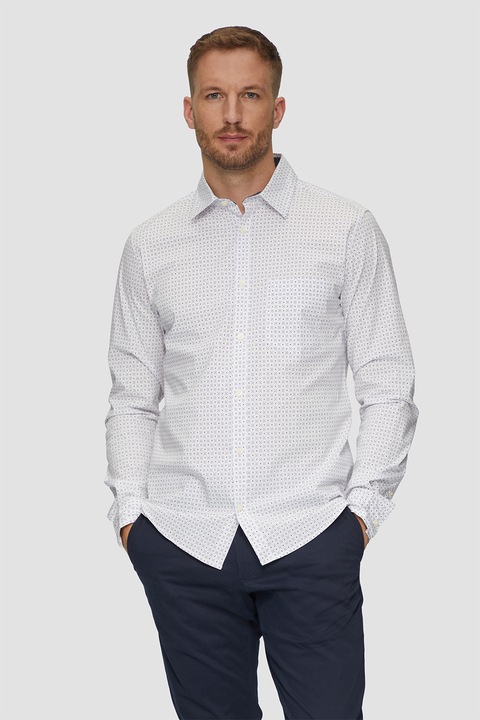 s.Oliver, Hosszú ujjú ing, Fehér, Tengerészkék, L