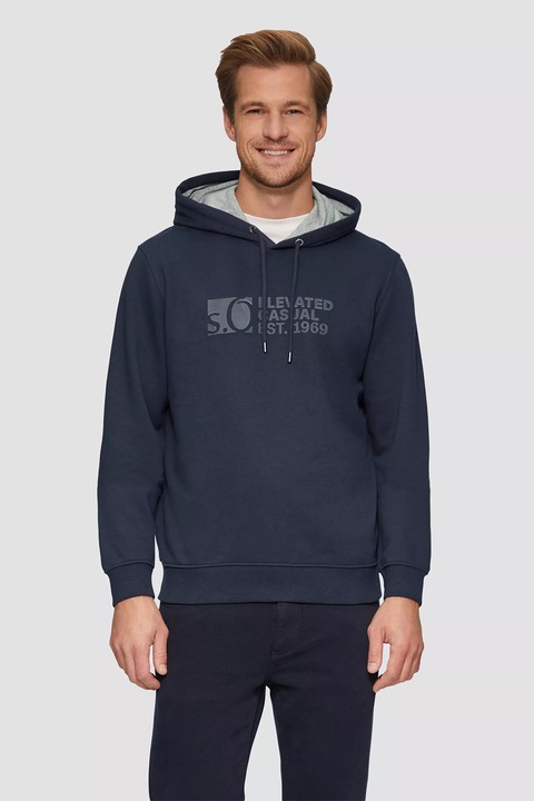 s.Oliver, Hanorac cu snur si logo, Bleumarin, S