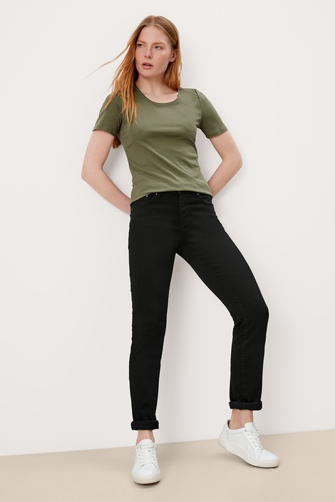 s.Oliver, Blugi slim fit cu talie medie, Negru