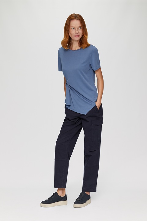 s.Oliver, Tricou cu model asimetric, Albastru indigo, S