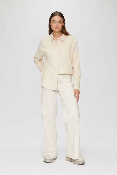 s.Oliver, Прави дънки с контрастни шевове, Слонова кост, W38-L32