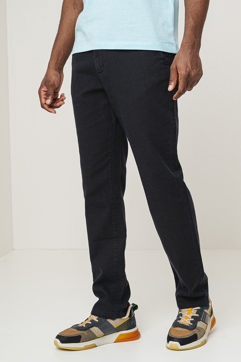 QS, Pantaloni de bumbac cu buzunare laterale, Negru, W29-L32