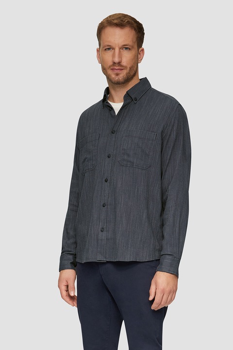 s.Oliver, Hajszálcsíkos ing mellzsebekkel, Fehér