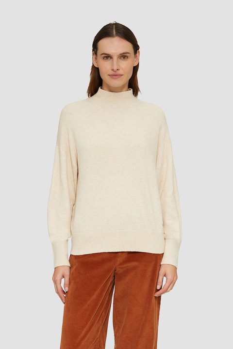 s.Oliver, Normál fazonú pulóver kerek nyakrésszel, Bézs