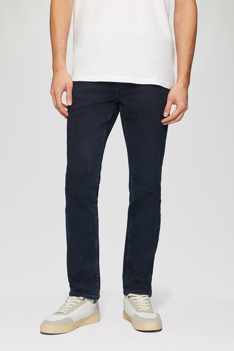 Blugi barbati Nelio, cu talie medie, croiala Slim Fit, Slim Leg, s.Oliver, Albastru ultramarin