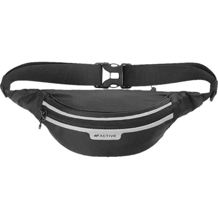 Sporttáska, 4F U075, poliészter, fekete, 32x9cm