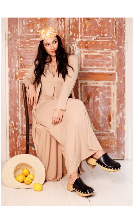 Макси рокля от вискоза с плисе, BeWear, Капучино, XL