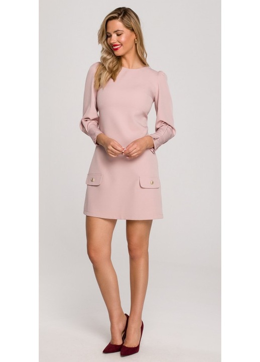 Noi ruha, trapez, polieszter/pamut - 65787, Rózsaszín