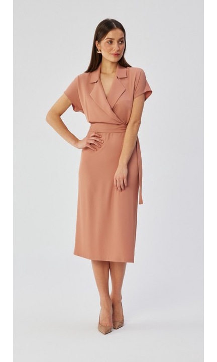 Midi ruha gallerral - rozsaszin