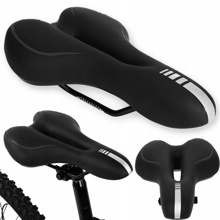 Велосипедна седалка PrzydaSie.pl, гел, анатомична, черна, 27x16см