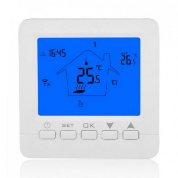 Termostat inteligent, HYSEN, Control WiFi, Compatibil Alexa, 10 x 10 x 6 cm, Alb