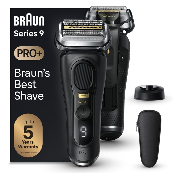 Aparat de ras electric Braun Series 9 PRO+, suport de incarcare, Wet&Dry, 9510s