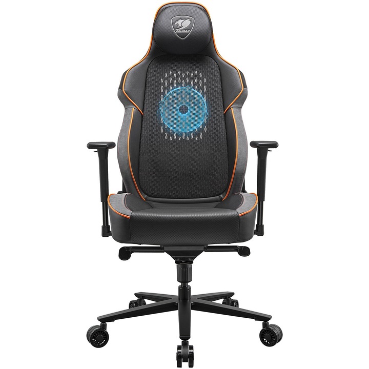 Scaun gaming Cougar NxSys Aero, Negru/Portocaliu