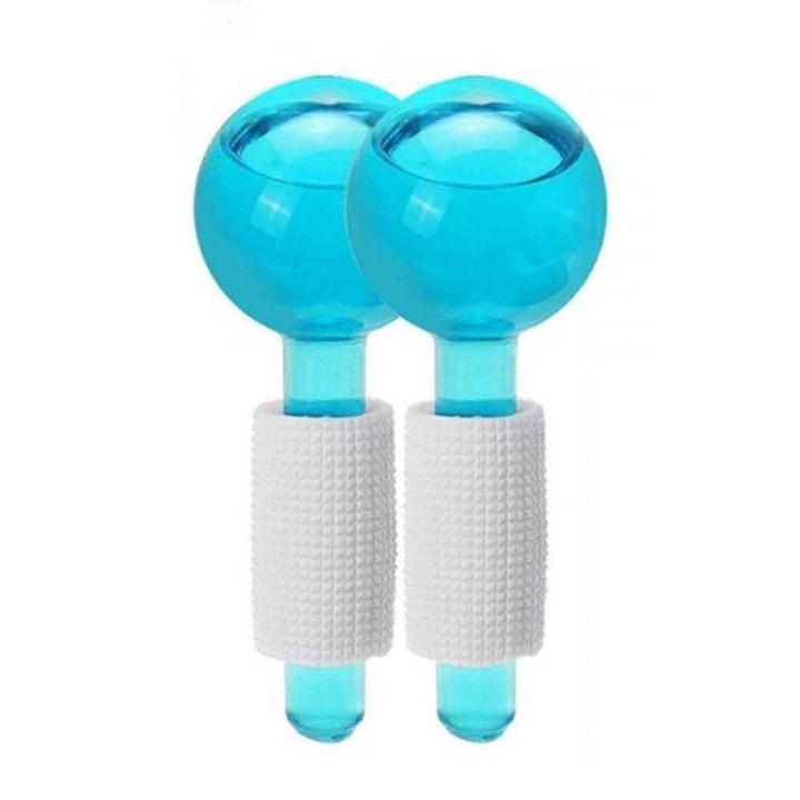 Set 2 Globuri pentru Masaj Facial ICE BLUE, Tonifiere si Relaxare muschi faciali