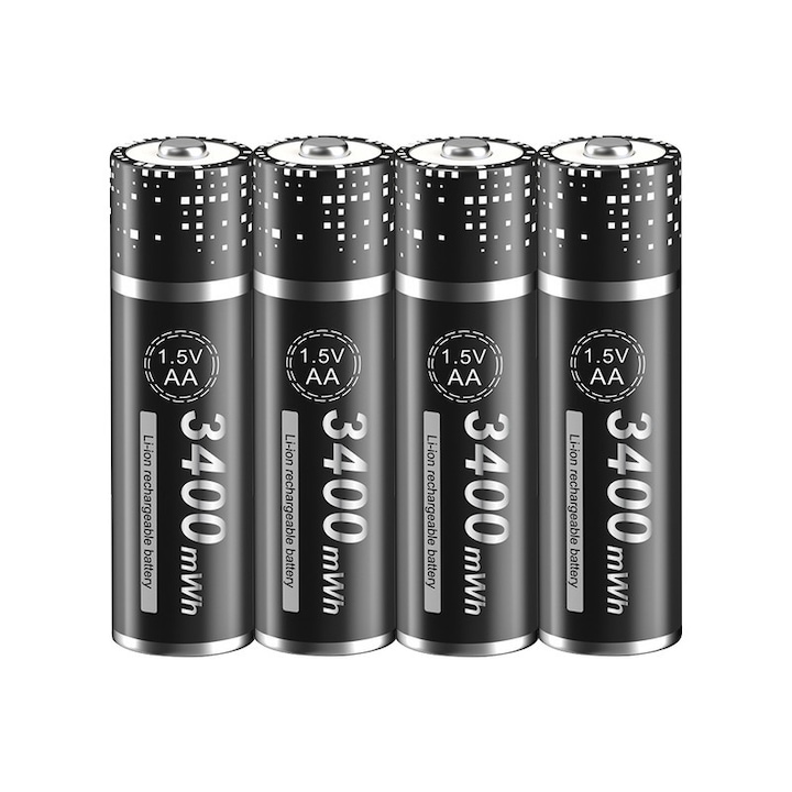 4 db PALO AA újratölthető elem készlet, 3400mwh, lítium, 50x14mm