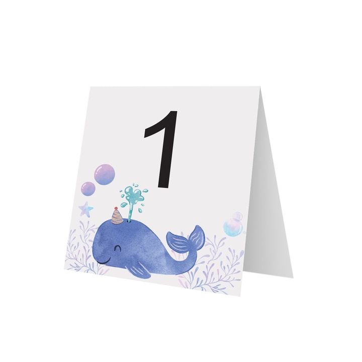 Numar de masa Botez Model Peste Albastru