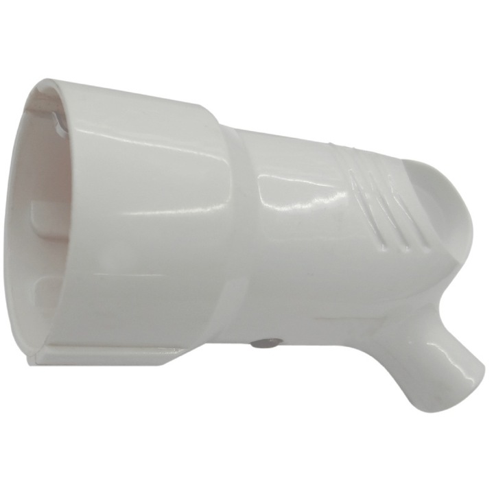 Cupla cu impamantare si codita, alb, 220V, 16A