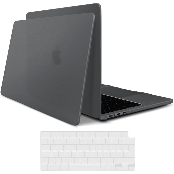 Carcasa Laptop TECOOL pentru MacBook Air 15", Gri Mata, ultra-subtire, cu protectie pentru tastatura