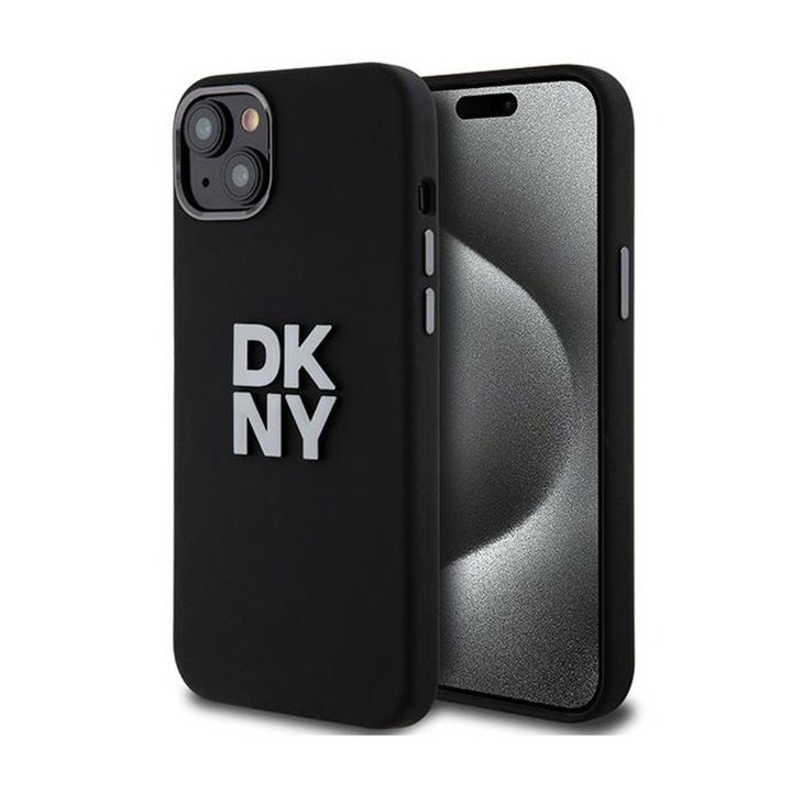 Telefontok, DKNY, Szilikon / TPU / Polikarbonát, iPhone 13-hoz, Fekete