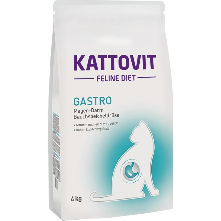 Kattovit Gastro суха храна за котки, подпомагаща храносмилането, вкус на заек, 4 кг