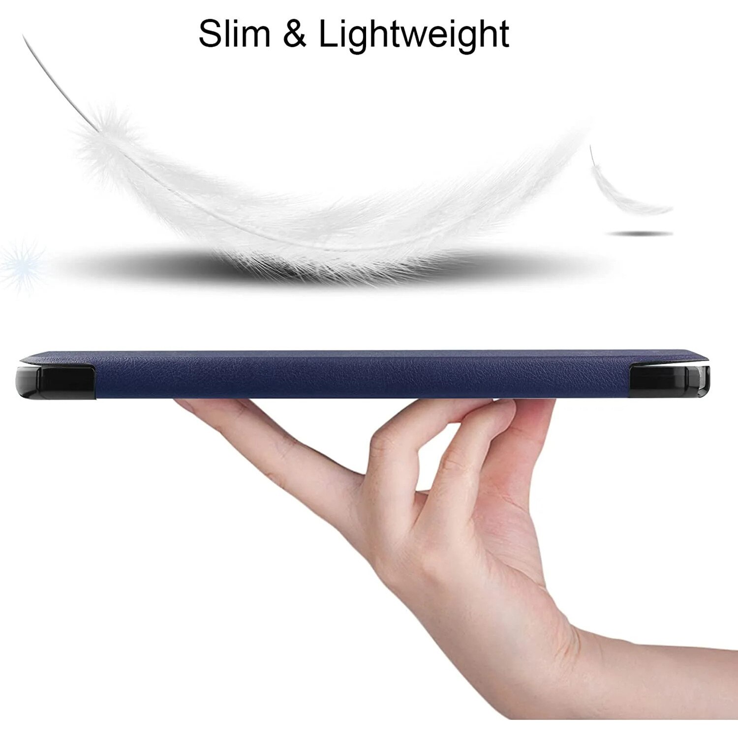 Husa pentru Samsung Galaxy Tab A9 8.7 inch UltraSlim de tip stand, cu functie sleep/wake-up, Sigloo, Dark Blue
